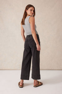 Wide Leg Crop Jean - Washed Black - Sare StoreCeres LifePants