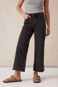 Wide Leg Crop Jean - Washed Black - Sare StoreCeres LifePants