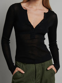 Xavier Button Top - Black - Sare StoreBayse BrandTops