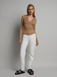 Xavier Button Top - Latte - Sare StoreBayse BrandTops